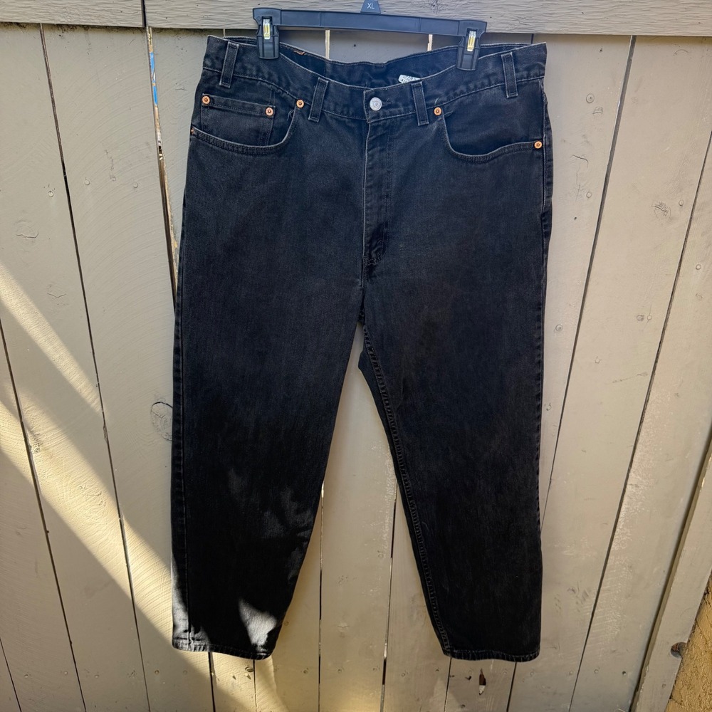 VINTAGE Levi Jeans 550 38x30 Actual(36x29) Faded Black‎ Relaxed USA 80s 90s